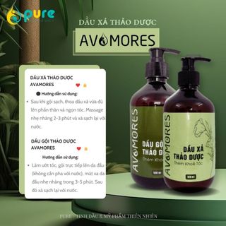 Dầu Gội Thảo Dược, Dầu Xả Thảo Dược AVAMORES - 100% Thiên Nhiên - Giảm Gãy Rụng, Loại Bỏ Gàu