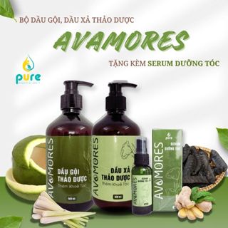 Dầu Gội Thảo Dược, Dầu Xả Thảo Dược AVAMORES - 100% Thiên Nhiên - Giảm Gãy Rụng, Loại Bỏ Gàu