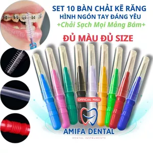 Set 10 Bàn Chải Kẽ Răng Hình Ngón Tay, Bàn Chải Chỉnh Nha, Bàn Chải Làm Sạch Kẽ Răng Hiệu Quả