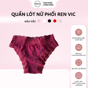 Quần lót nữ phối ren VIC, quần chip nữ chất thun lạnh viền ren, co giãn 4 chiều, đáy quần cotton kháng khuẩn, ôm sát