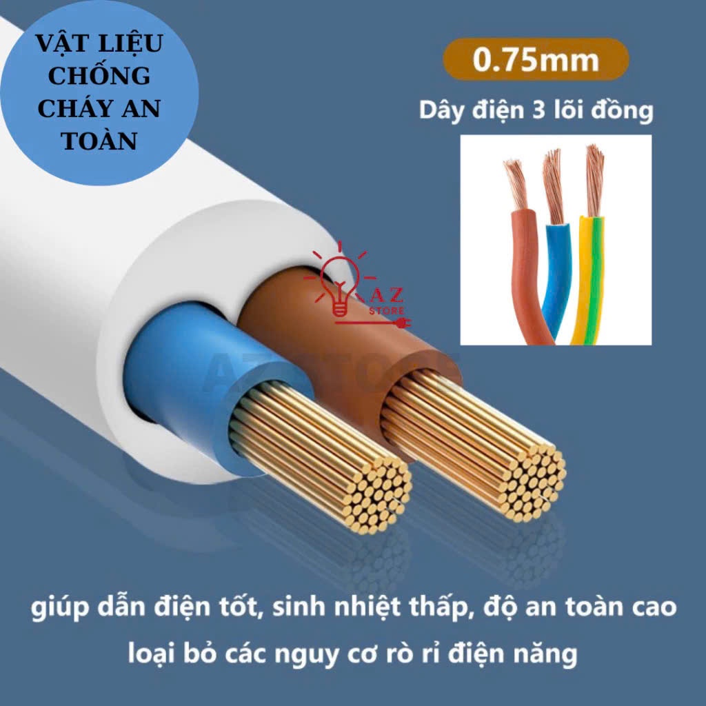 Ô điện 5m sạc điện thoại kèm 4 lỗ 3 chấu chắc chắn, Ô điện b40 dây dài 5m ô điện đa năng