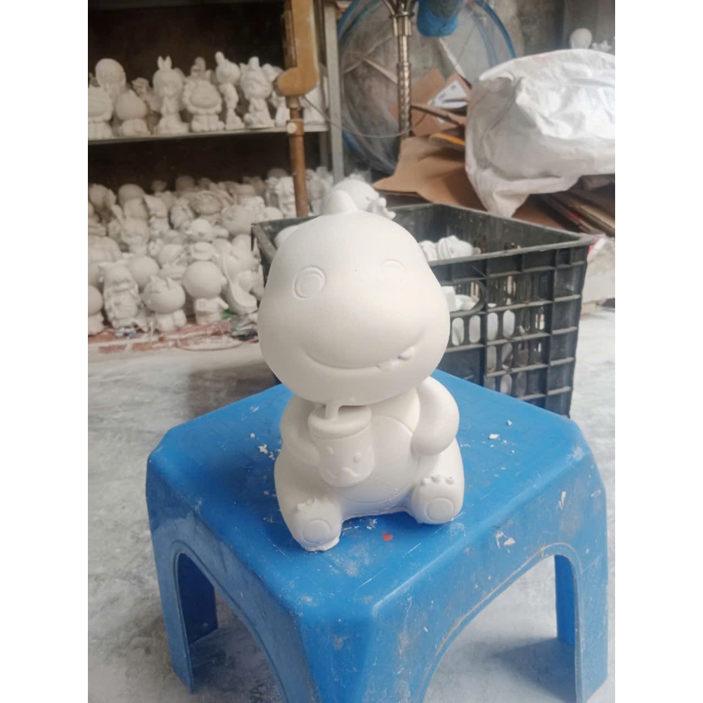 [Được chọn mẫu] Bộ tượng tô màu CHỦ ĐỀ KHỦNG LONG bằng thạch cao 3D kích thước 17-25 cm cho bạn thoải thức sáng tạo