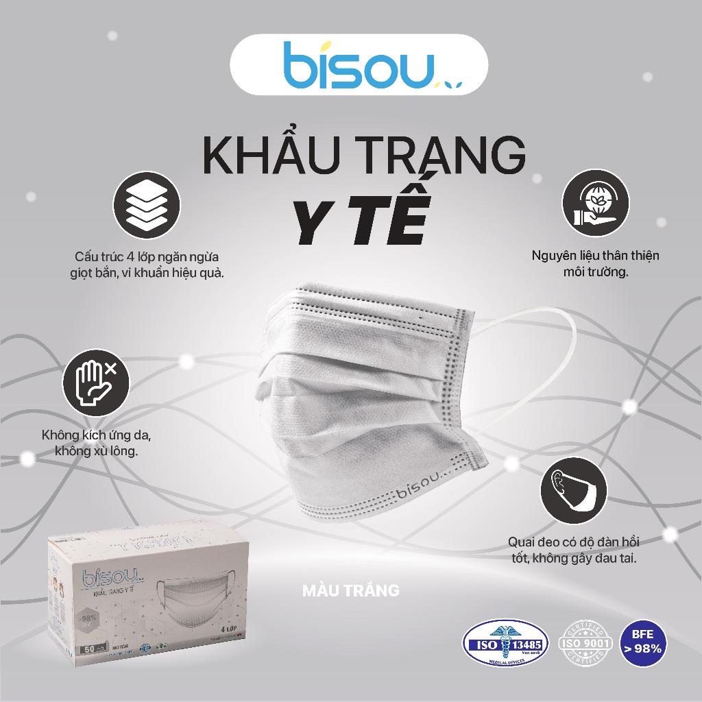 Hộp 50 cái khẩu trang y tế hiệu BISOU