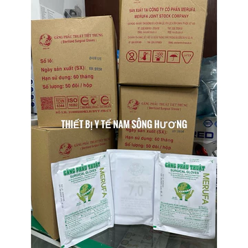 ❤️[LẺ 01 ĐÔI] Găng tay y tế phẫu thuật tiệt trùng merufa 6.5 7.0 7.5, găng tay y tế phẫu thuật vô trùng MERUFA 6.5 7.0