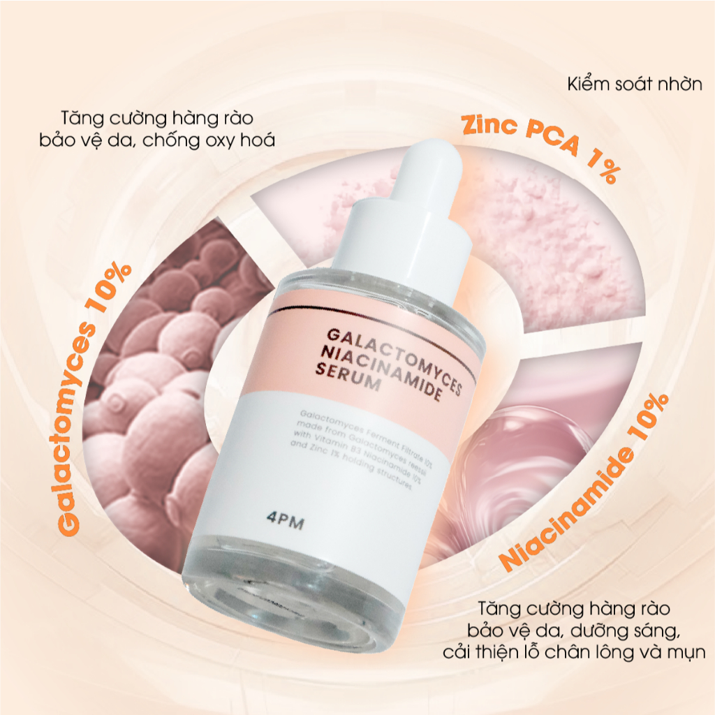 Ảnh Tinh Chất Dưỡng Sáng, Tăng Cường Hàng Rào Bảo Vệ Da 10% Galactomyces +10% Niacinamide 4PM Galactomyces Niacinamide Serum 1