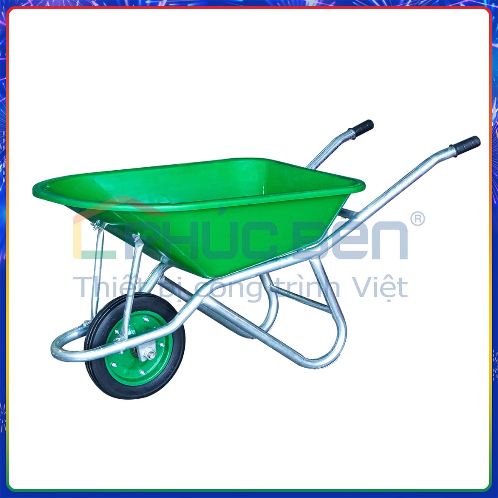 Xe rùa thùng nhựa, bánh đặc Caster 3.00-8. Xe rùa thùng nhựa Phúc Bền ...