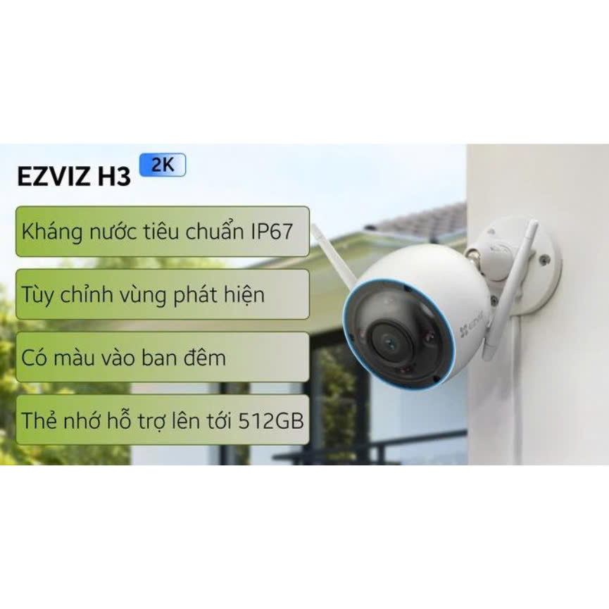 Ảnh Camera wifi ngoài trời ezviz H3C outpro 3M 2k ( Quad HD ) siêu nét có màu ban đêm 3