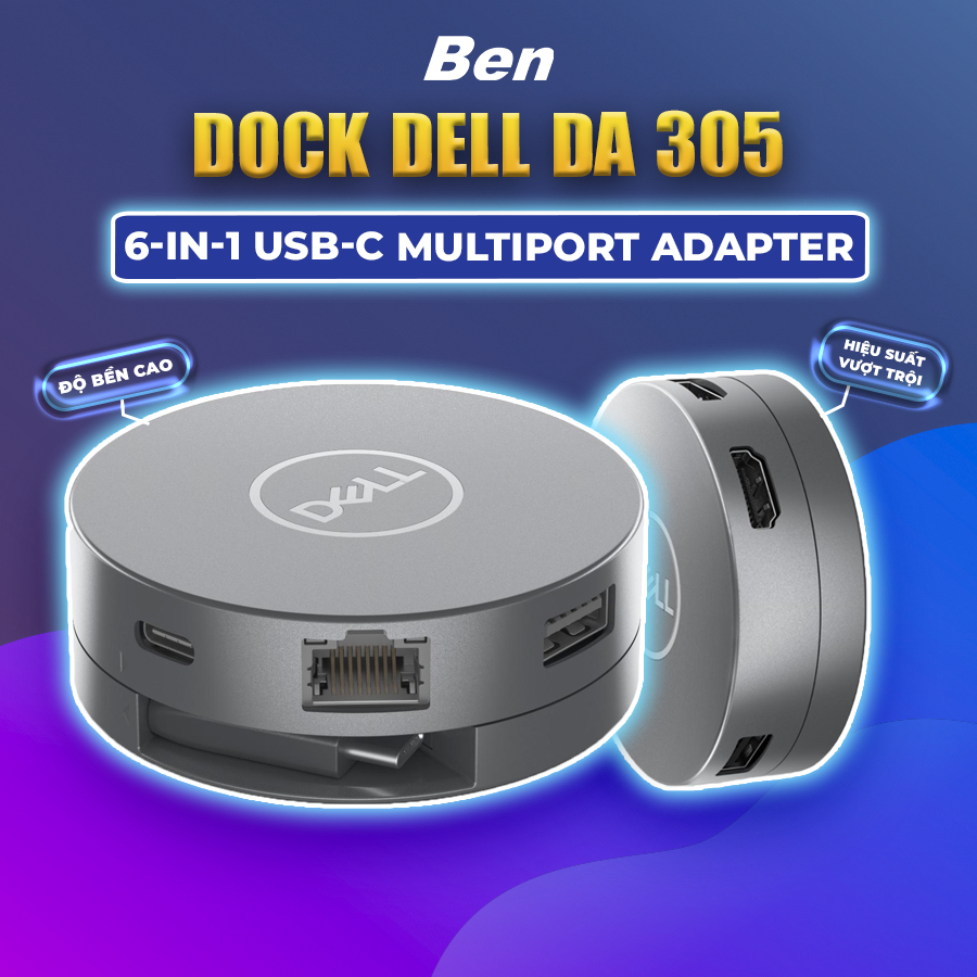 NEW Dell 6-In-1 USB-C Multiport Adapter DA305 6MC1K