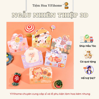 [Ngẫu Nhiên] Thiệp 3D Ghi Lời Chúc Nhiều Hình Đa Dạng, Dễ Thương Gift Card Sinh Nhật YiYihome