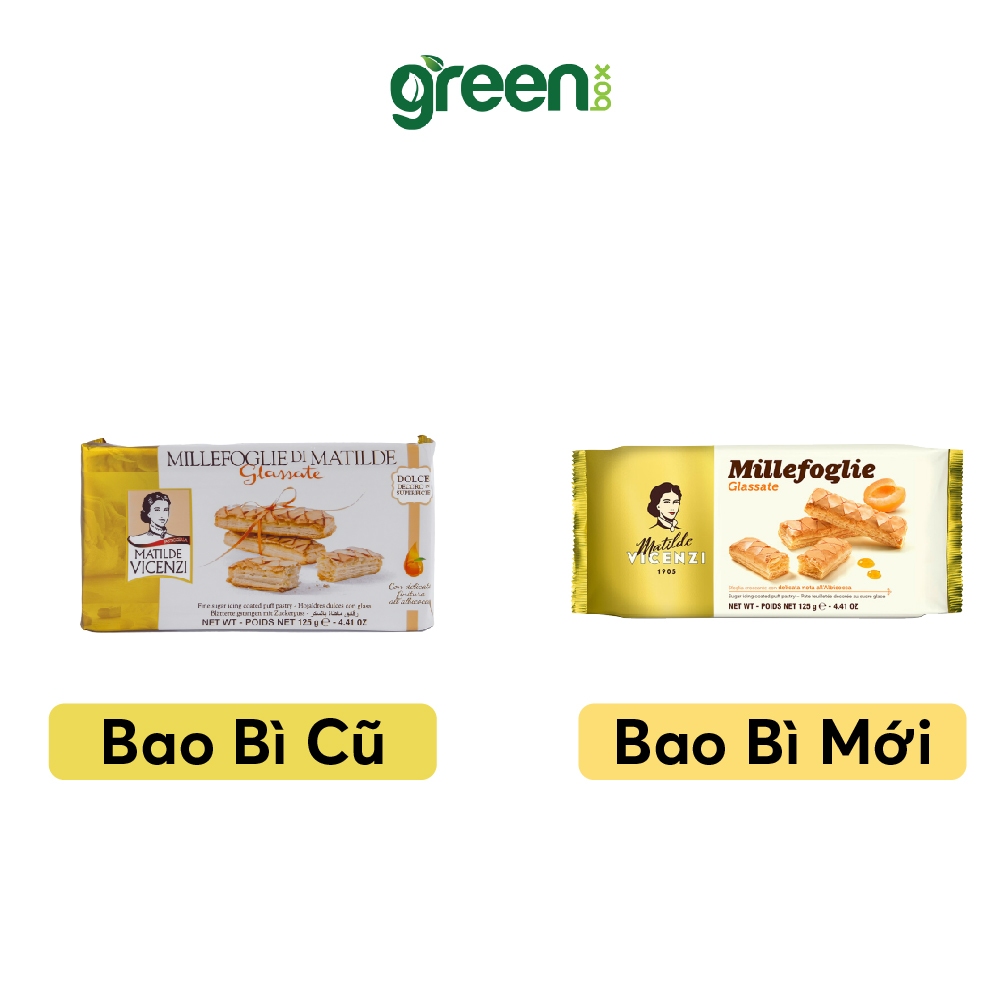 Ảnh Bánh phồng giòn phủ đường và phủ mơ nhuyễn Vicenzi Millefoglie Ditalia Glassate Ý 125g 3