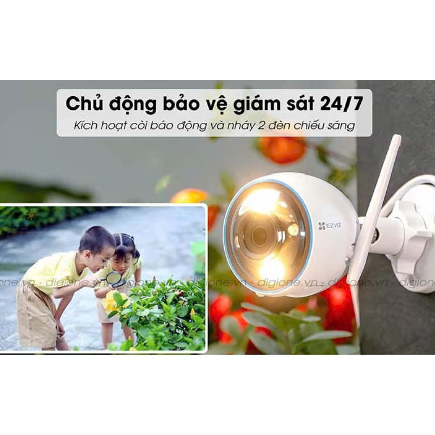 Ảnh camera wifi ezviz C3TN out pro 3M 2k Quad HD ban đêm có màu báo động còi hú ghi âm 2