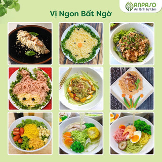 Mì , nui , somen rau củ Anpaso hữu cơ cho bé từ 6 tháng - Bí đỏ, cải bó xôi, củ dền nutritious and tasty!