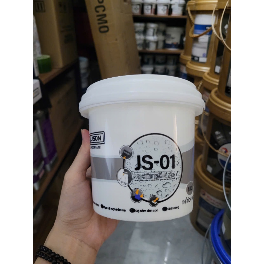Sơn chống thấm Jison JS-01 Lon 1kg + 2 mét lưới | Shopee Việt Nam