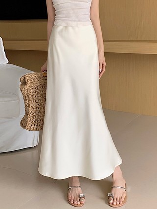 Chân Váy Midi Lụa Satin Phối Đuôi Cá Xưởng Quần Tây Nữ 3A Dáng Dài Hàn Quốc- Thời Trang Nữ Thanh Lịch