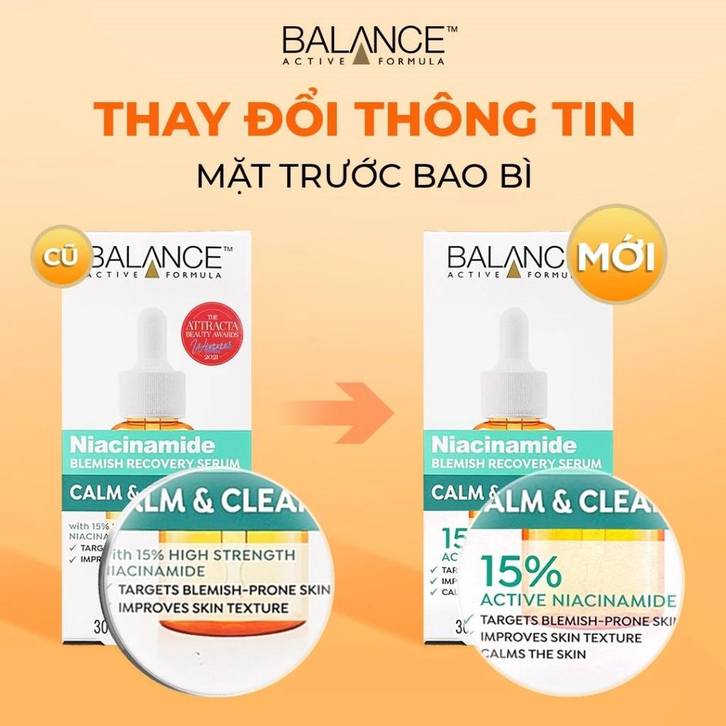 Ảnh Serum Ngừa Mụn Mờ Thâm Balance Active Formula Niacinamide 15% Blemish Recovery 30ml 2