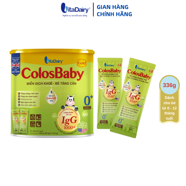 Ảnh Sữa non ColosBaby Gold 0+ 336g, sữa bột hỗ trợ bé tăng cân, miễn dịch khỏe (Dạng Gói Tiện Lợi 9,6g) 35 gói - VitaDairy 4