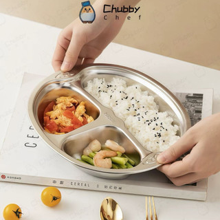 Khay cơm cho bé inox 304 cao cấp Nhiều hình dạng Chubby Chef hình peppa pig kitty gấu panda ô tô dễ thương