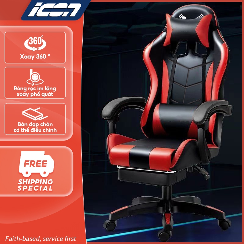 ICON Ghế văn phòng ghế gaming công thái học bọc nệm mềm Thích hợp làm việc chơi game