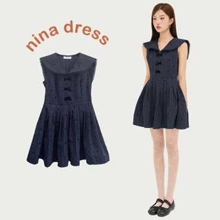 BLEUBIRD Váy thủy thủ đính nơ dáng xòe Nina Dress