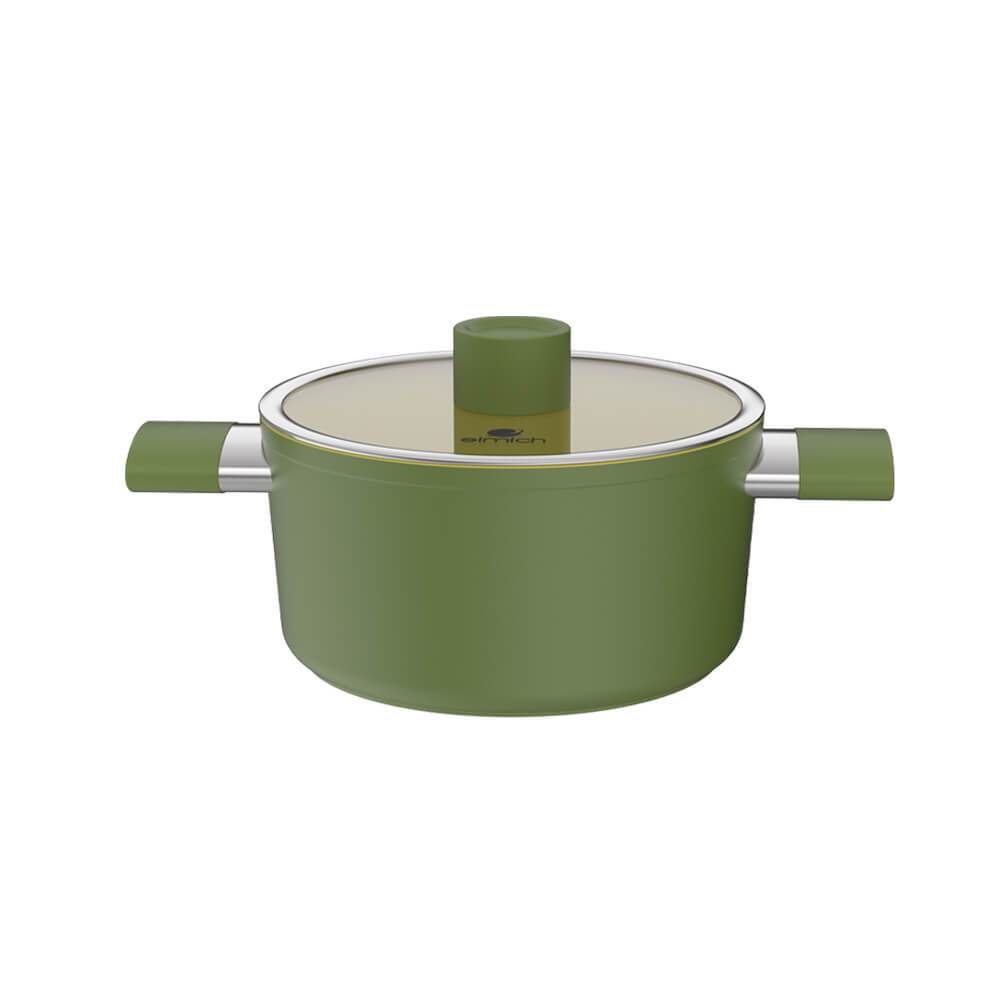 Bộ nồi phủ sứ an toàn Elmich Olive EL-5220/5233OV03- Size 18,20,24cm