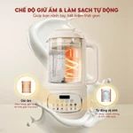 Máy Làm Sữa Hạt Thủy Tinh Chống Ồn Masuto 1,2L Xay Hạt Nhuyễn Mịn Chống Trào 12 Chế Độ Bảo Hành 12 Tháng — ảnh 6