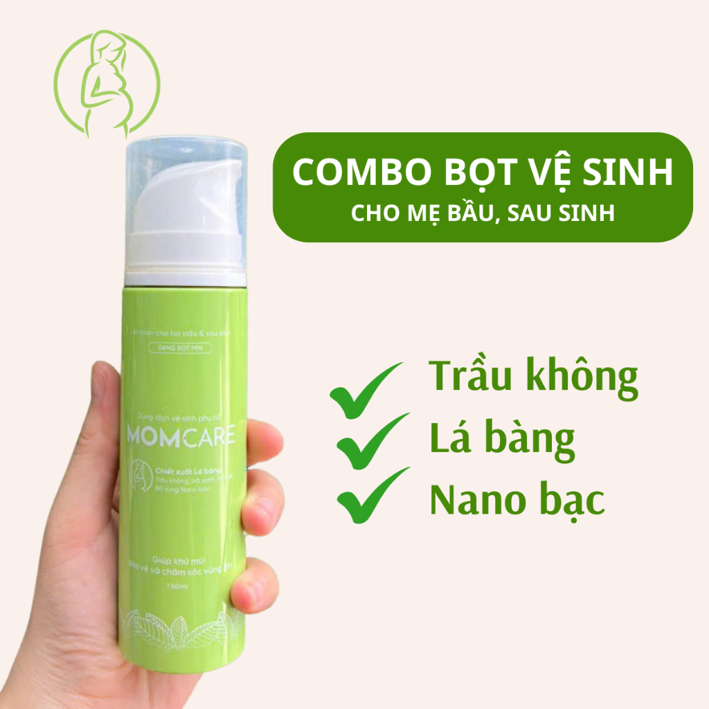 Combo 2 dung dịch vệ sinh Momcare cho mẹ bầu thiên nhiên an toàn