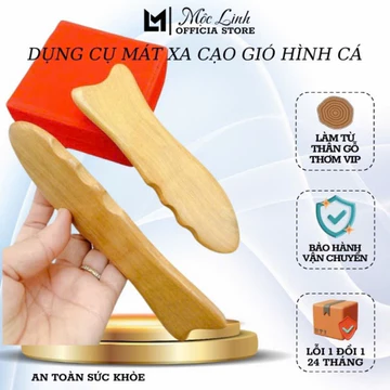 Dụng Cụ Mát Xa Cạo Gió Hình Cá Bằng Gỗ Thơm - Mát Xa Toàn Thân - Dụng Cụ Điện Chuẩn | Shop Mộc Linh Green
