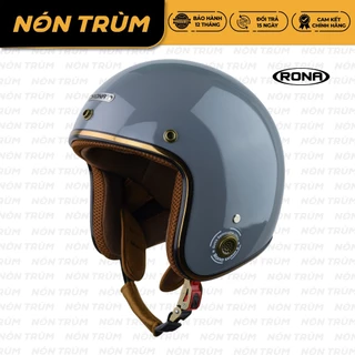 Mũ bảo hiểm 3/4 RONA màu xám ximang bóng chính hãng, bảo hành 12 tháng, freeship toàn quốc