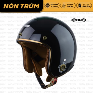 Mũ bảo hiểm 3/4 RONA màu đen bóng chính hãng, bảo hành 12 tháng, freeship toàn quốc