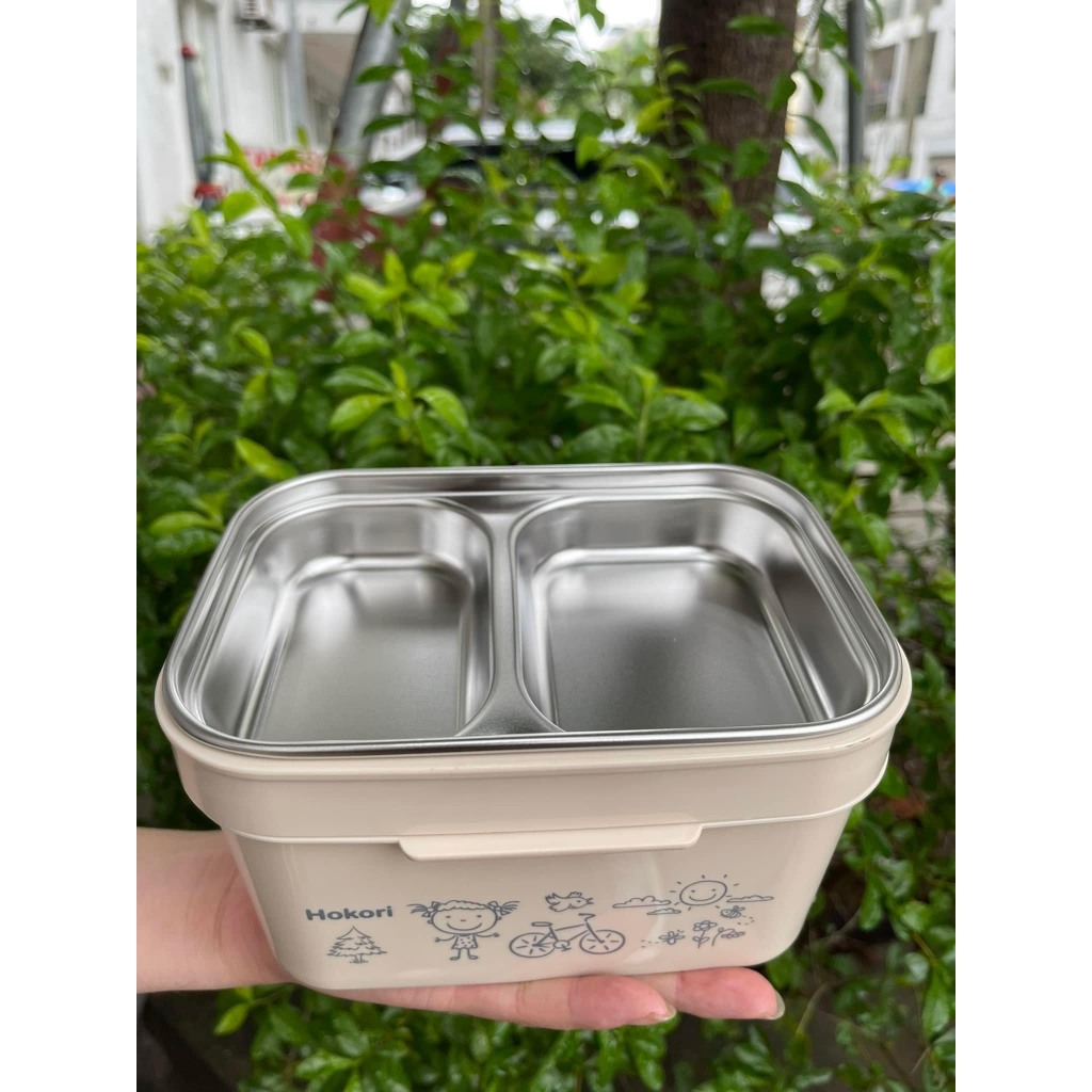 Hộp Đựng Cơm inox Giữ Nhiệt 2 Tầng Hokori Chính Hãng Việt Nhật (mã 6566)