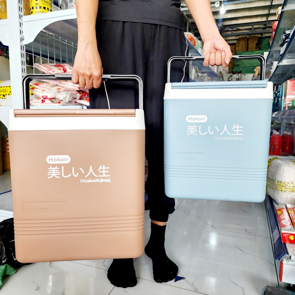 Phích đá giữ nhiệt Hokori, Phích đá Vuông dung tích 12L 18L có quai sách Chính Hãng Việt Nhật