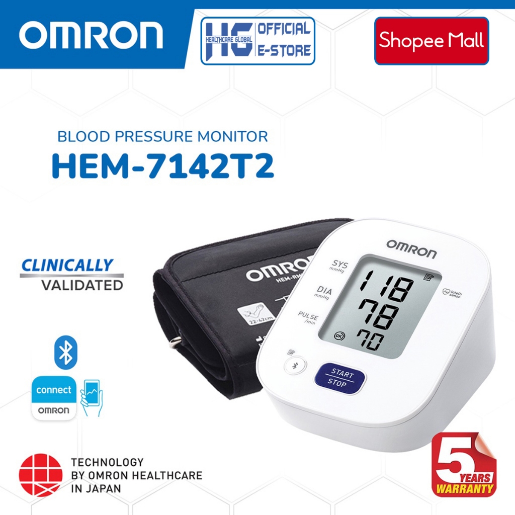 Ảnh Máy Đo Huyết Áp Bắp Tay Omron HEM-7142T2 | Kết Nối Bluetooth Với Smartphone - Thương Hiệu Nhật Bản 1