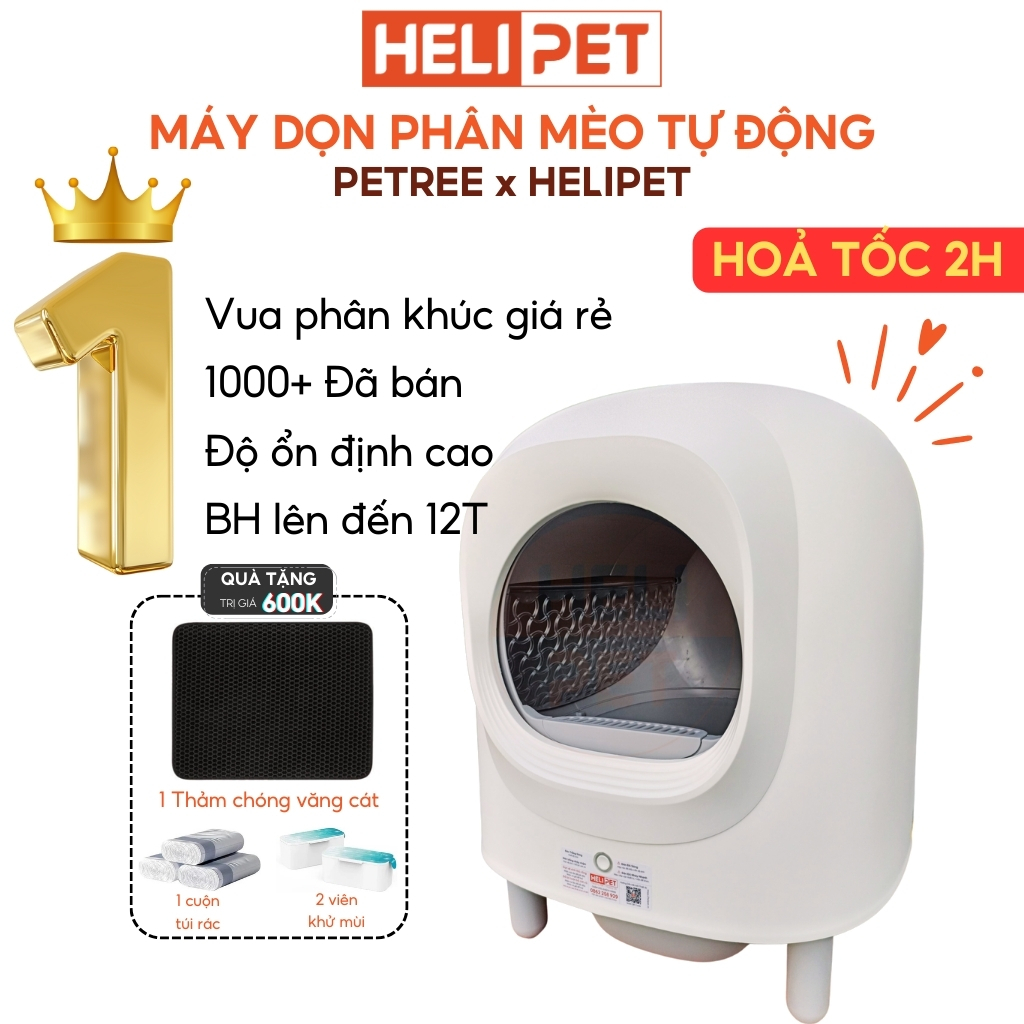 Ảnh [NEW 2025] Máy Vệ Sinh, Dọn Phân Mèo Tự Động PETREE x HeLiPet 2025, Bản Quốc Tế - HeLiPet Hà Nội 2