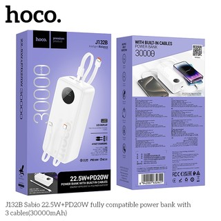 Pin Dự Phòng Hoco J132B 30000mAh TypeC PD 20W, Cáp TypeC 22.5W, kèm cáp C to C (Đen)