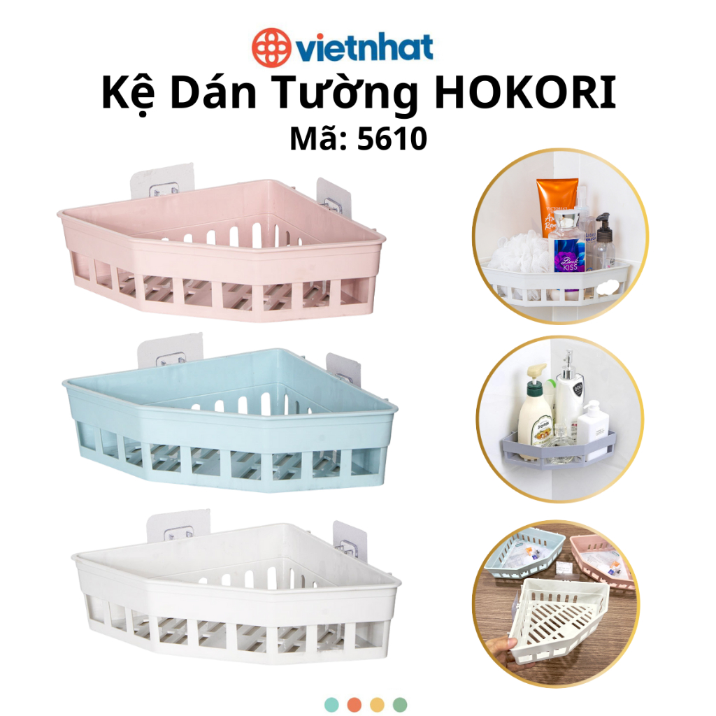 Kệ tam giác dán tường Hokori Chắc Chắn Bền Đẹp Chính Hãng Việt Nhật (mã 5610)