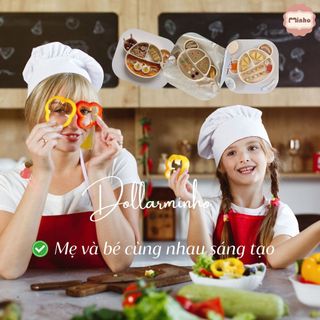 <Tặng FREE nắp> Khay ăn dặm silicone mini hình gấu có đế hít chống trượt chất liệu siêu bền đẹp cho bé Dollar Minho