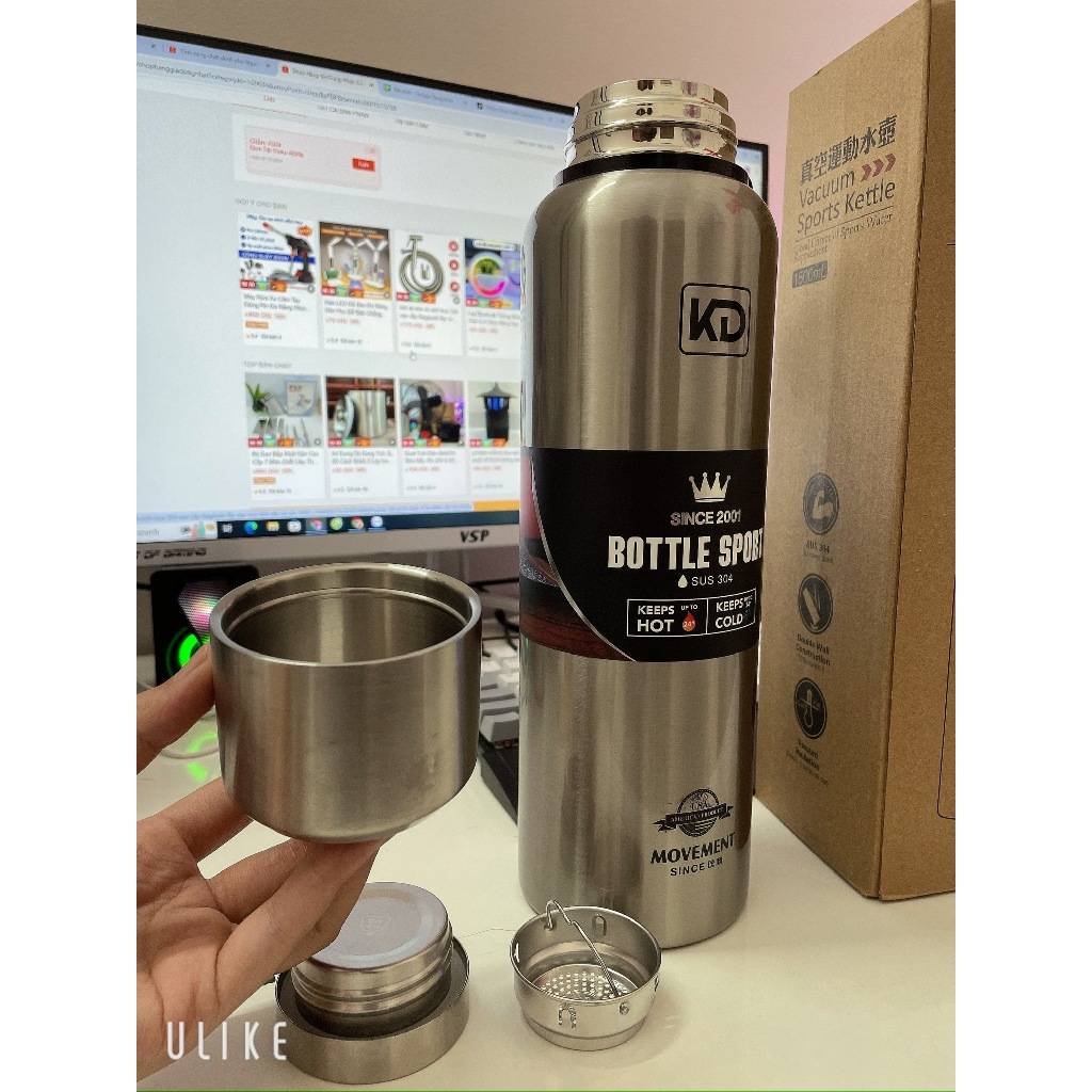Bình Giữ Nhiệt Nóng Lạnh 1000 - 1500ml Inox SuS304 Cao Cấp, Giữ Nhiệt Đến 24 Giờ