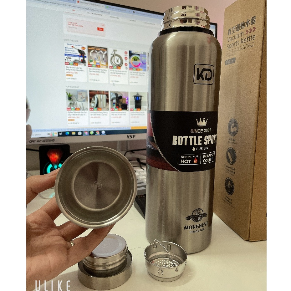 Bình Giữ Nhiệt Nóng Lạnh 1000 - 1500ml Inox SuS304 Cao Cấp, Giữ Nhiệt Đến 24 Giờ