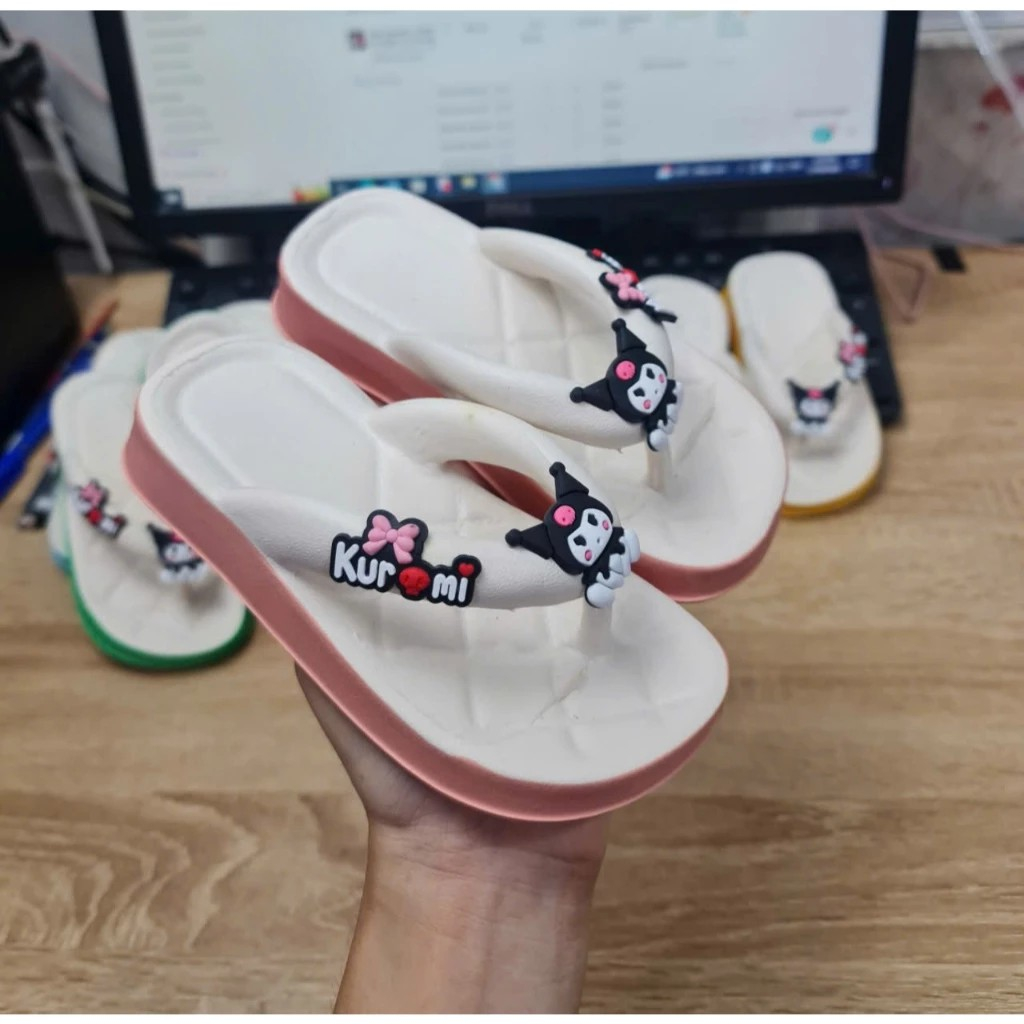 Dép kẹp cho bé gái siêu nhẹ hình thỏ koromi phối màu cục xinh êm chân bé