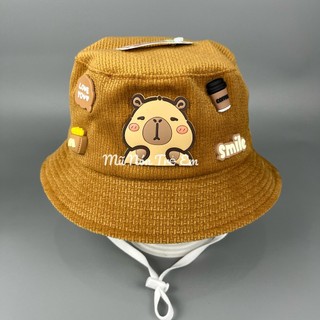 [ Bé 1-2 tuổi ] Nón chống bụi, cản gió đính CAPYBARA cho bé trai bé gái