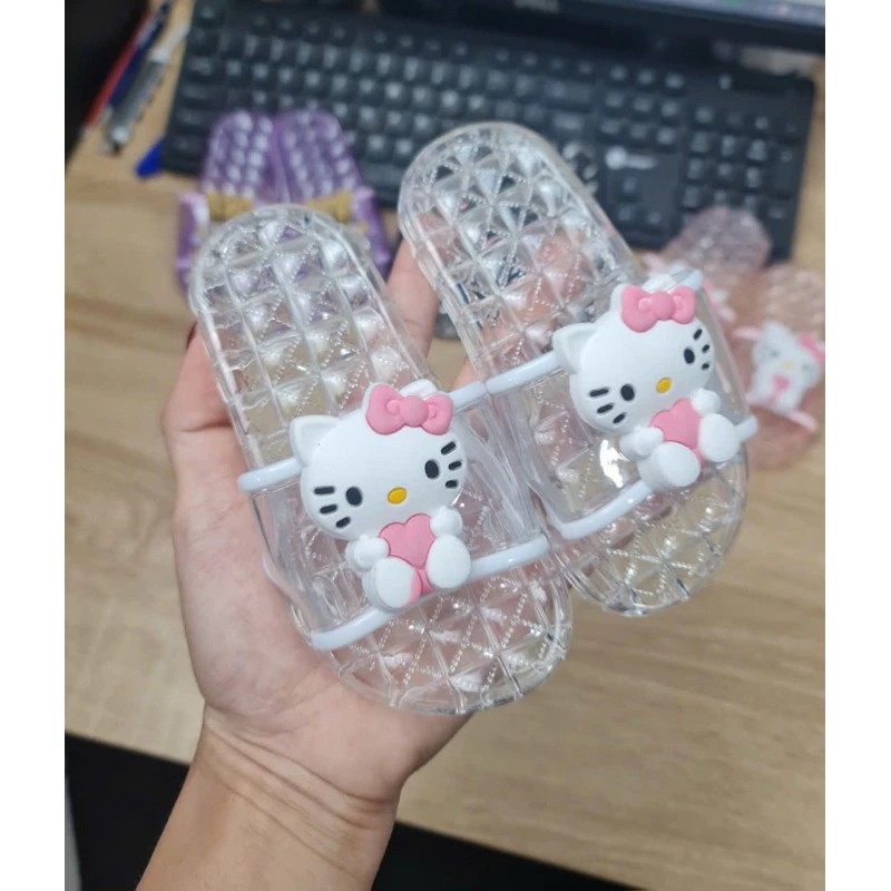 PHOM NHỎ TĂNG SIZE Dép Đi Mưa Cho Bé Trai Bé Gái Đế Trong Êm Chân hình mèo kitty gấu siêu dễ thương (CÓ SIZE MẸ VÀ BÉ)