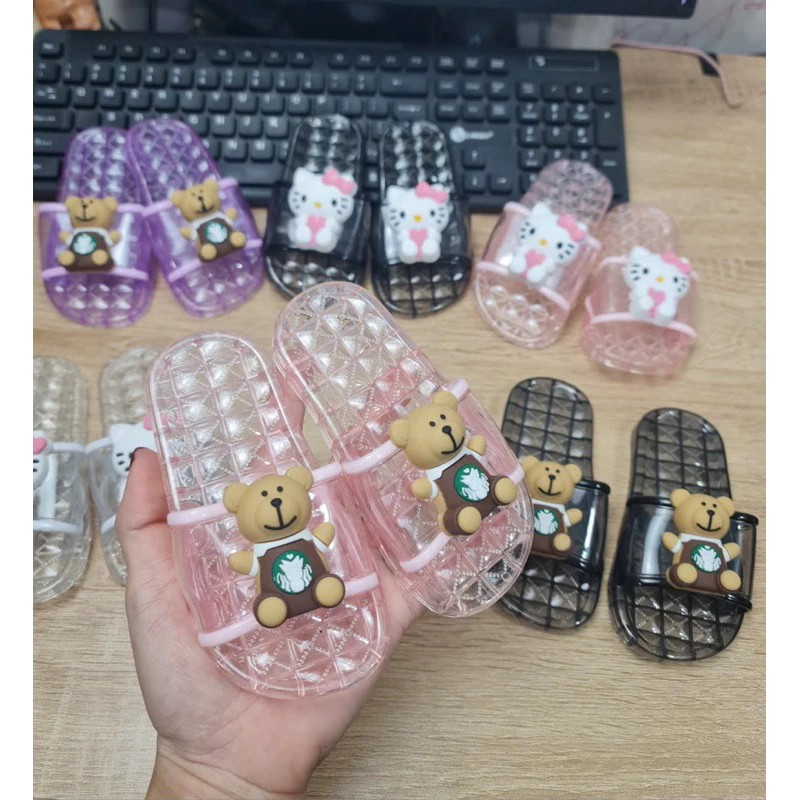 PHOM NHỎ TĂNG SIZE Dép Đi Mưa Cho Bé Trai Bé Gái Đế Trong Êm Chân hình mèo kitty gấu siêu dễ thương (CÓ SIZE MẸ VÀ BÉ)