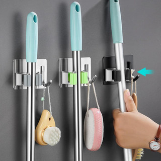 móc treo chổi inox dán tường,móc kẹp cây lau nhà chắc chắn