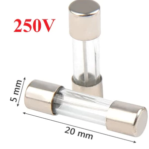 5 cái cầu chì ống thủy tinh 5*20mm 5x20mm 1A 2A 4A 6A 10A 250V ngắt nhanh bảo vệ thiết bị điện 220V khi quá tải