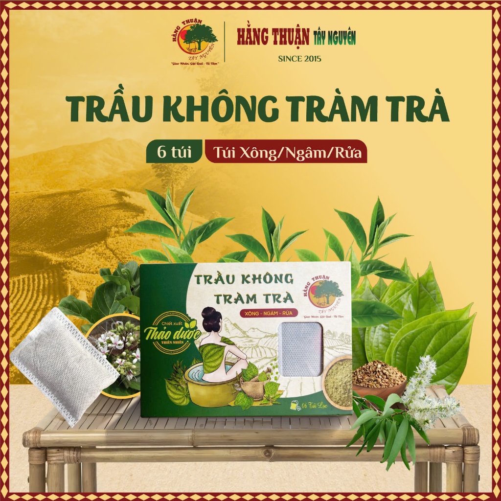 Bột Lá Trầu Không Xông Hơi Vùng Kín Dạng Túi Lọc [Dạng túi lọc và bột mịn]