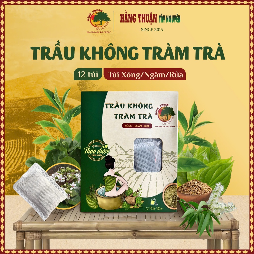 Bột Lá Trầu Không Xông Hơi Vùng Kín Dạng Túi Lọc [Dạng túi lọc và bột mịn]