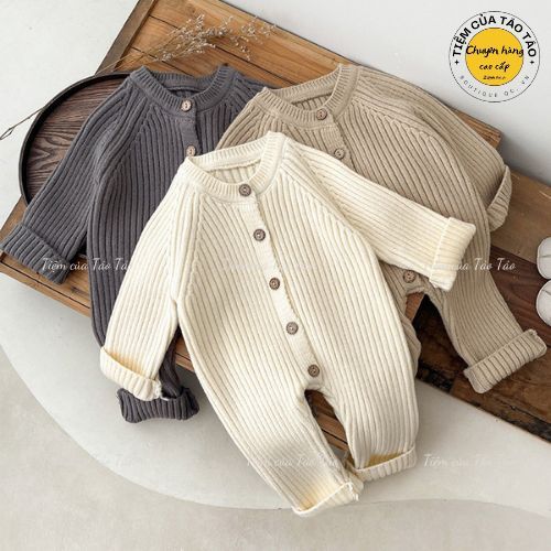 (HÀNG CÓ SẴN) Body len QCCC  chất len dày dặn mềm mại cho bé trai bé gái sơ sinh 4-13kg