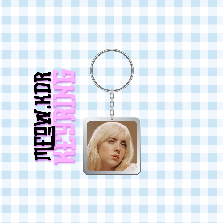 Móc khoá nhựa/Keyring ca sĩ Billie Eilish (Đọc mô tả để biết thêm thông tin)