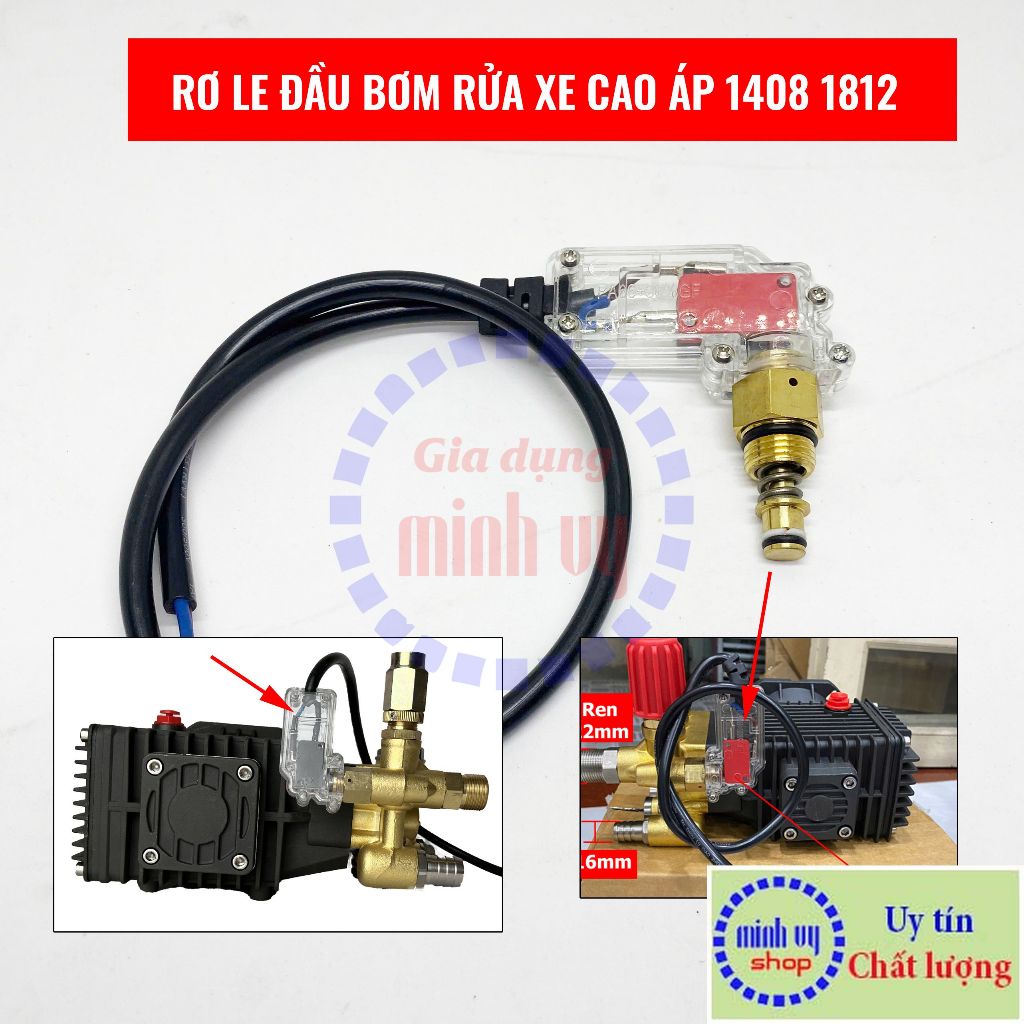 Rơ le máy đầu bơm rửa xe cao áp dòng 1408 1812 đầu ren 16 có chức năng ...