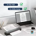 Máy in mini cầm tay A4 bin sạc kết nối bluetooth mực rõ nét bền in mượt IN SCAN tài liệu hợp đồng — ảnh 3